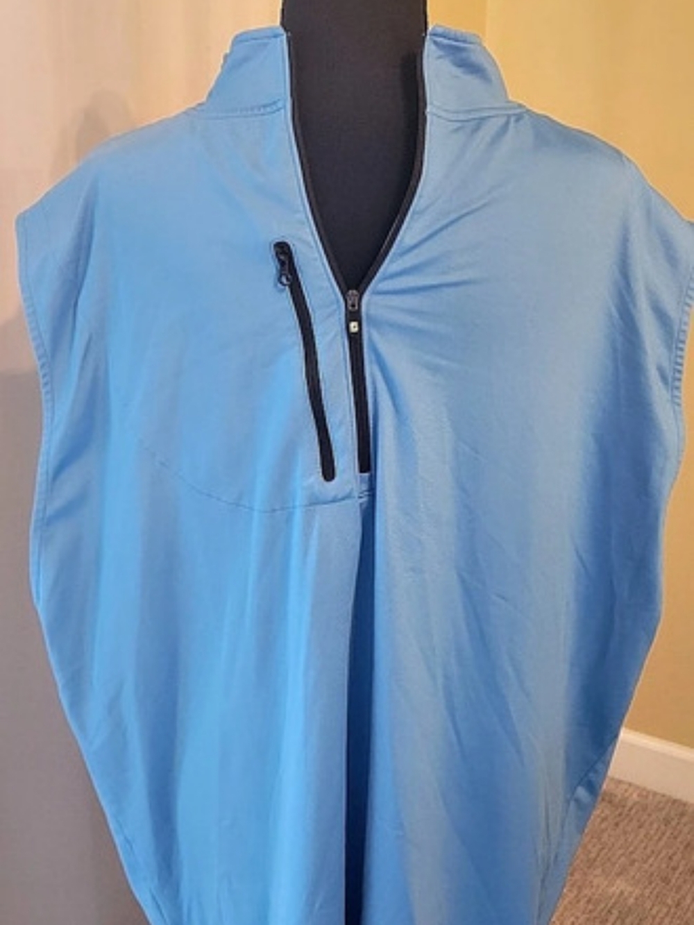 FootJoy Men's Sleeveless Quarter-Zip Pullover Vest Blue